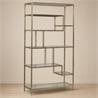 Bowery Hill Glass 8-Shelf Etagere with Silver Finish and Iron Frame