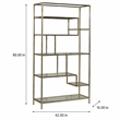 Bowery Hill Glass 8-Shelf Etagere with Silver Finish and Iron Frame