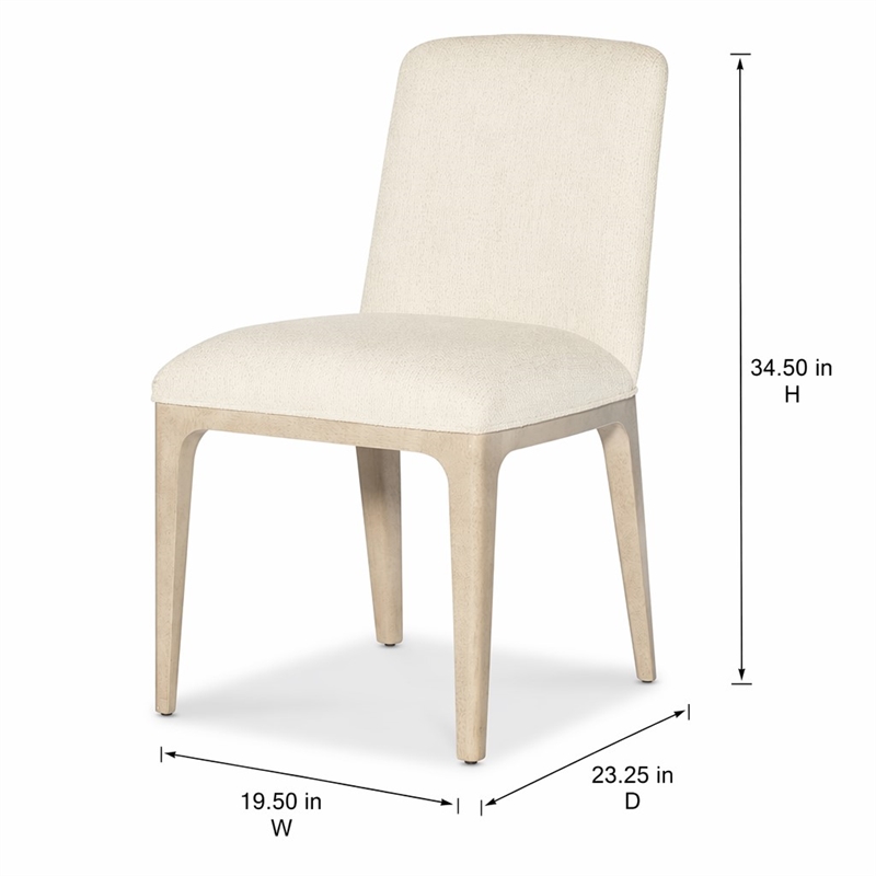 Bowery Hill Upholstered Side Chair in Ivory with Wood Base
