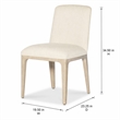 Bowery Hill Upholstered Side Chair in Ivory with Wood Base