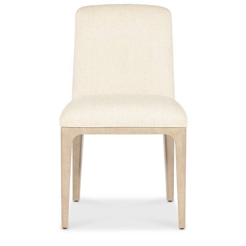 Bowery Hill Upholstered Side Chair in Ivory with Wood Base