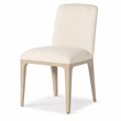 Bowery Hill Upholstered Side Chair in Ivory with Wood Base