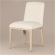 Bowery Hill Upholstered Side Chair in Ivory with Wood Base