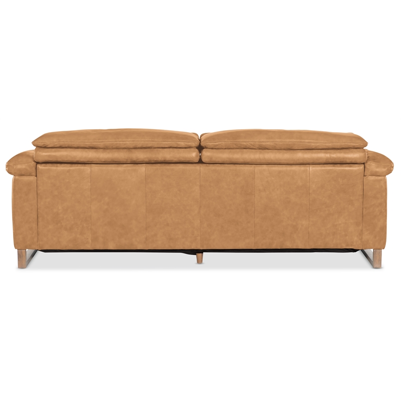 Bowery Hill Power Reclining Sofa in Brown Leather with USB Port