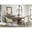 Bowery Hill Modern Mood Round Wood Dining Table with 18 Inch Leaf in Brown