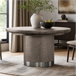 Bowery Hill Modern Mood Round Wood Dining Table with 18 Inch Leaf in Brown