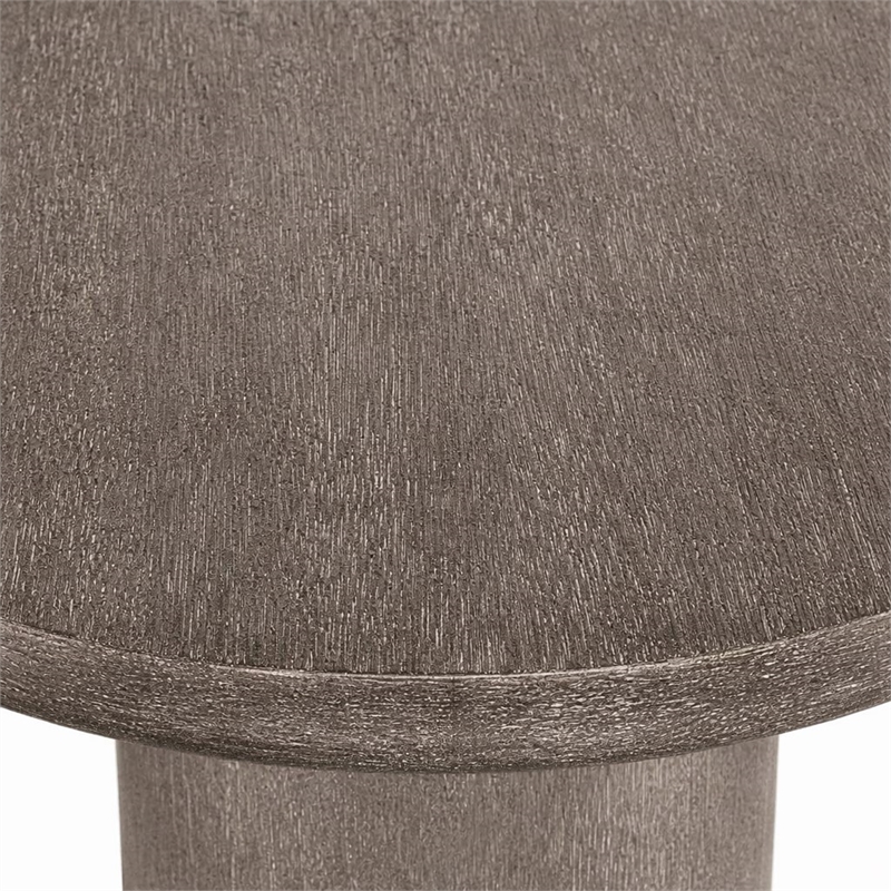 Bowery Hill Modern Mood Round Wood Dining Table with 18 Inch Leaf in Brown