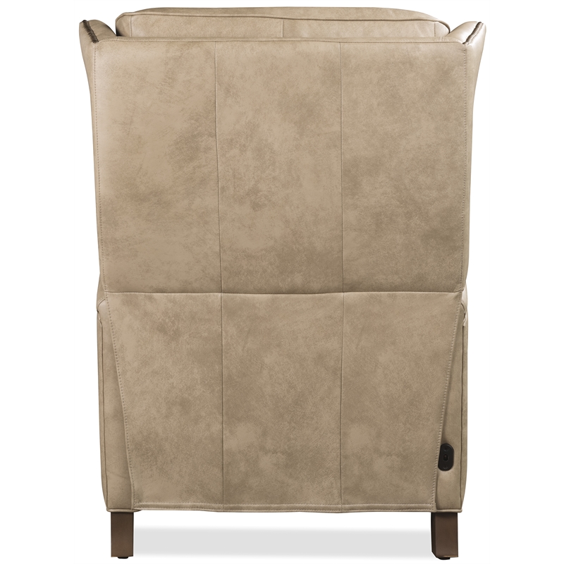 Bowery Hill Lansing Power Recliner with Power Headrest in Beige Leather