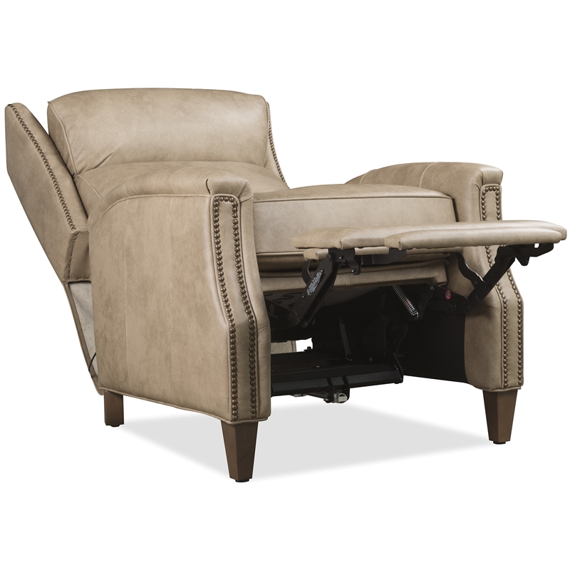 Bowery Hill Lansing Power Recliner with Power Headrest in Beige Leather