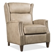Bowery Hill Lansing Power Recliner with Power Headrest in Beige Leather