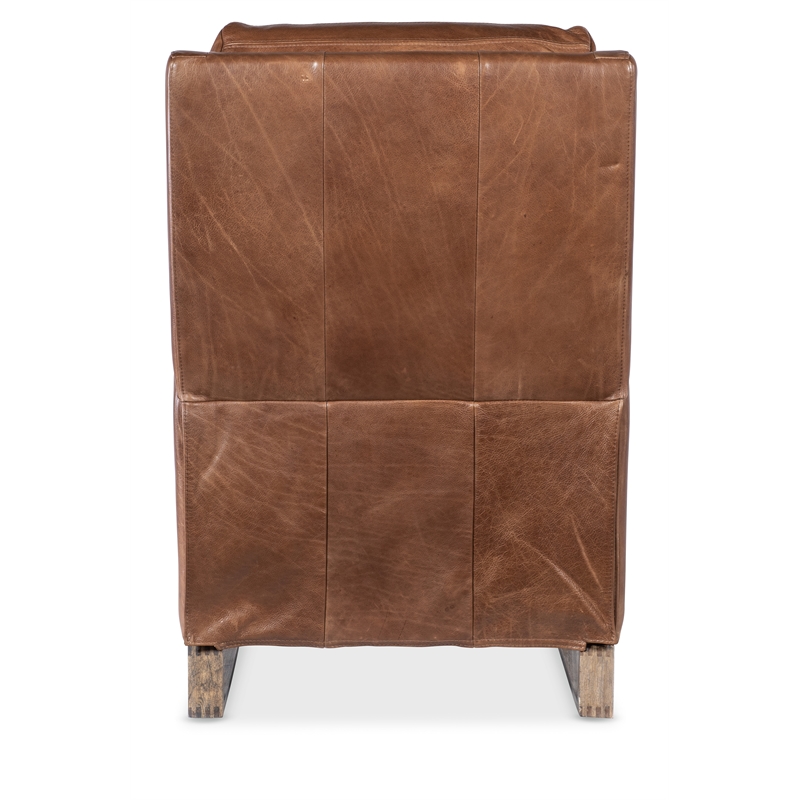 Bowery Hill Relic Power Recliner with Power Headrest in Brown Leather