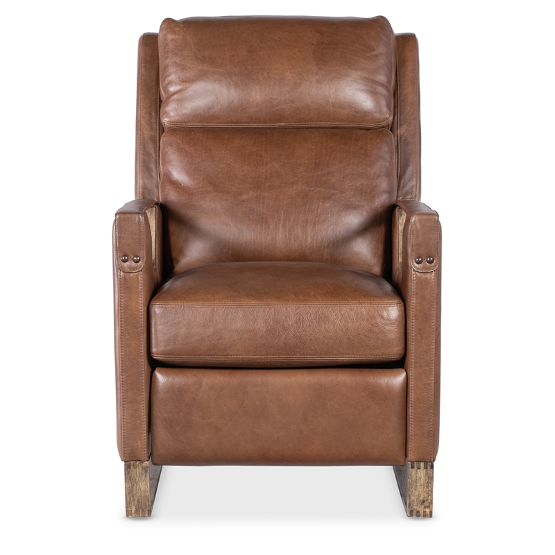 Bowery Hill Relic Power Recliner with Power Headrest in Brown Leather