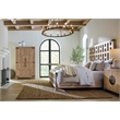 Bowery Hill Queen Size Panel Bed with Cutout Design in Natural Wood