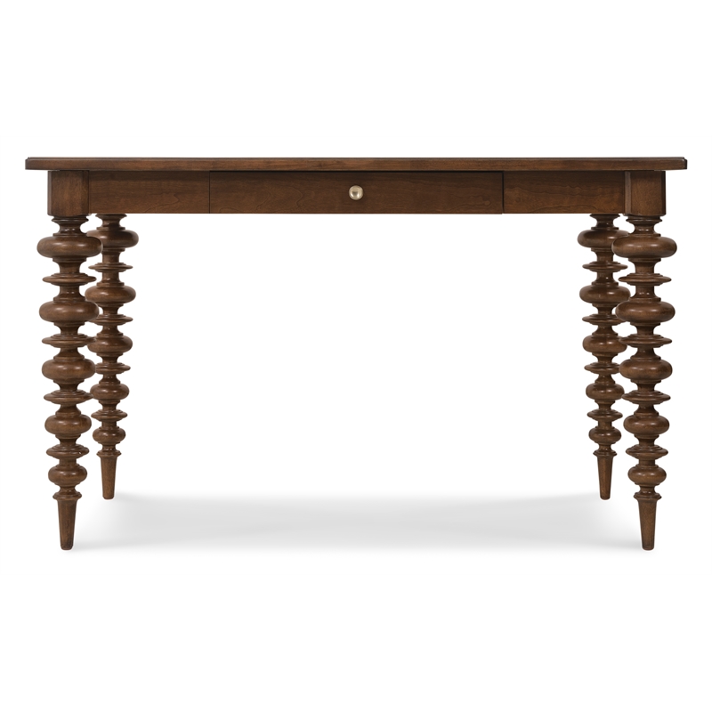 Bowery Hill Gathering Table in Dark Natural Wood Finish with Drawer