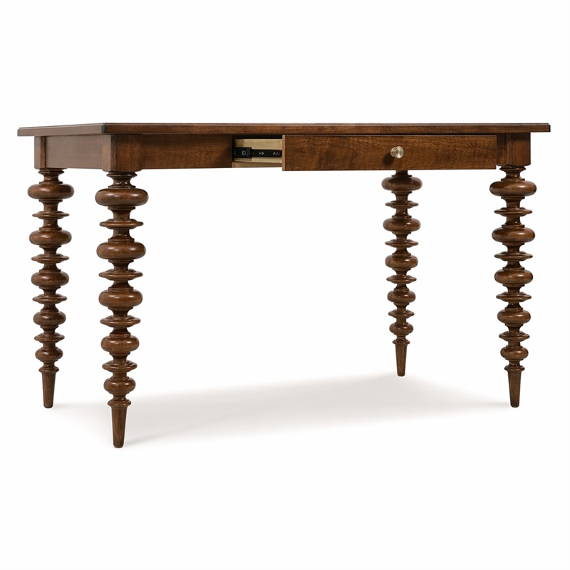 Bowery Hill Gathering Table in Dark Natural Wood Finish with Drawer