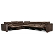 Bowery Hill Brown Leather Chesterfield 6 Seat Power Reclining Sectional