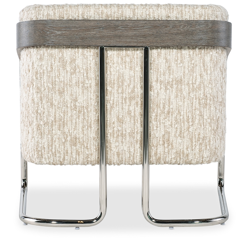 Bowery Hill Metal Base Accent Chair in Beige Fabric
