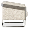 Bowery Hill Metal Base Accent Chair in Beige Fabric