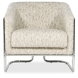 Bowery Hill Metal Base Accent Chair in Beige Fabric