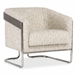 Bowery Hill Metal Base Accent Chair in Beige Fabric