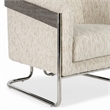 Bowery Hill Metal Base Accent Chair in Beige Fabric