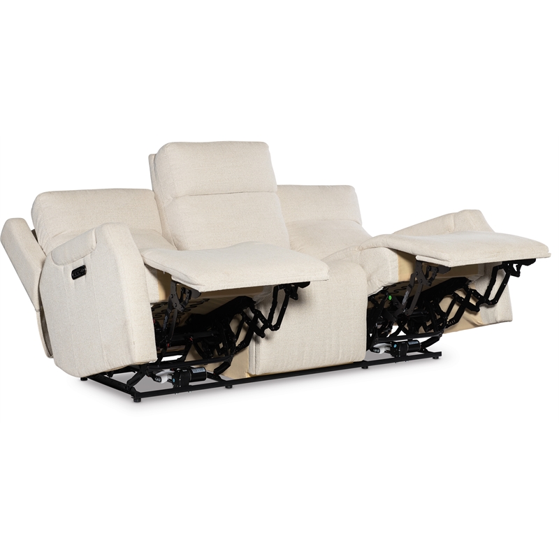 Bowery Hill Zero Gravity Power Sofa in Cream Fabric