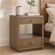 Bowery Hill 2 Drawer Nightstand in Brown Wood with Cane Detailing
