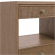 Bowery Hill 2 Drawer Nightstand in Brown Wood with Cane Detailing