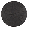 Bowery Hill Carved Resin Stump Side Table in Black with Geometric Design