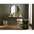 Bowery Hill Carved Resin Stump Side Table in Black with Geometric Design