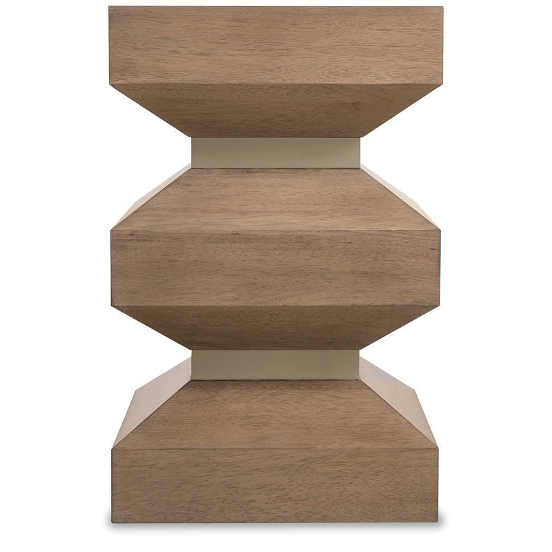 Bowery Hill Sonnet Square End Table with Oak Veneers in Medium Brown
