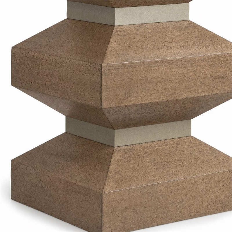 Bowery Hill Sonnet Square End Table with Oak Veneers in Medium Brown