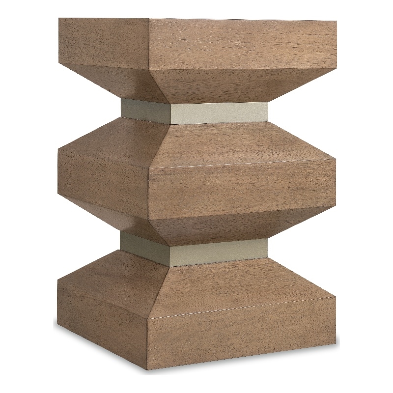 Bowery Hill Sonnet Square End Table with Oak Veneers in Medium Brown