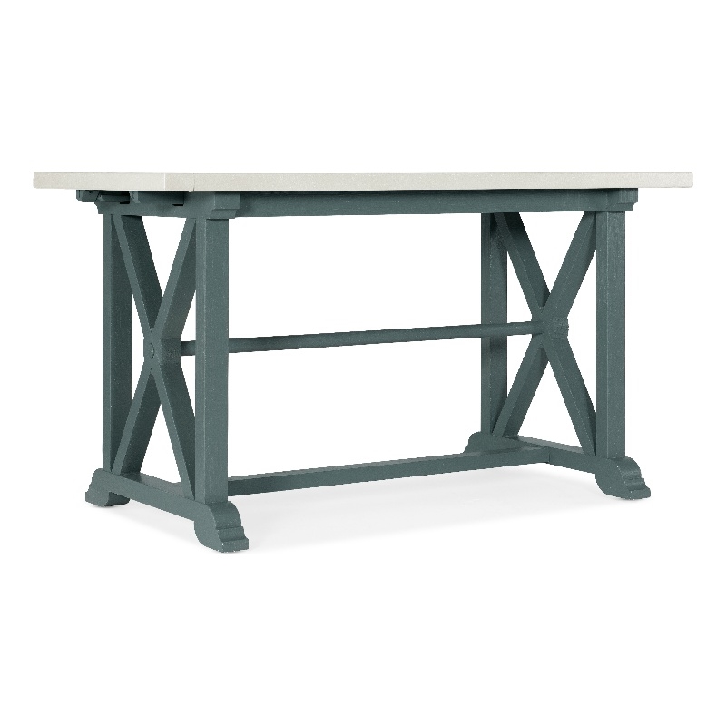 Bowery Hill Piers Counter Table with 2 Leaves in Blue Wood