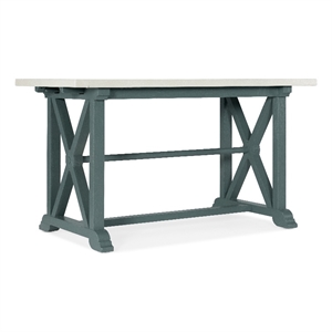 Bowery Hill Piers Counter Table with 2 Leaves in Blue Wood