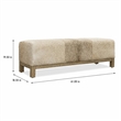 Bowery Hill Hair-On-Hide Leather Bench with Oak Base in Brown