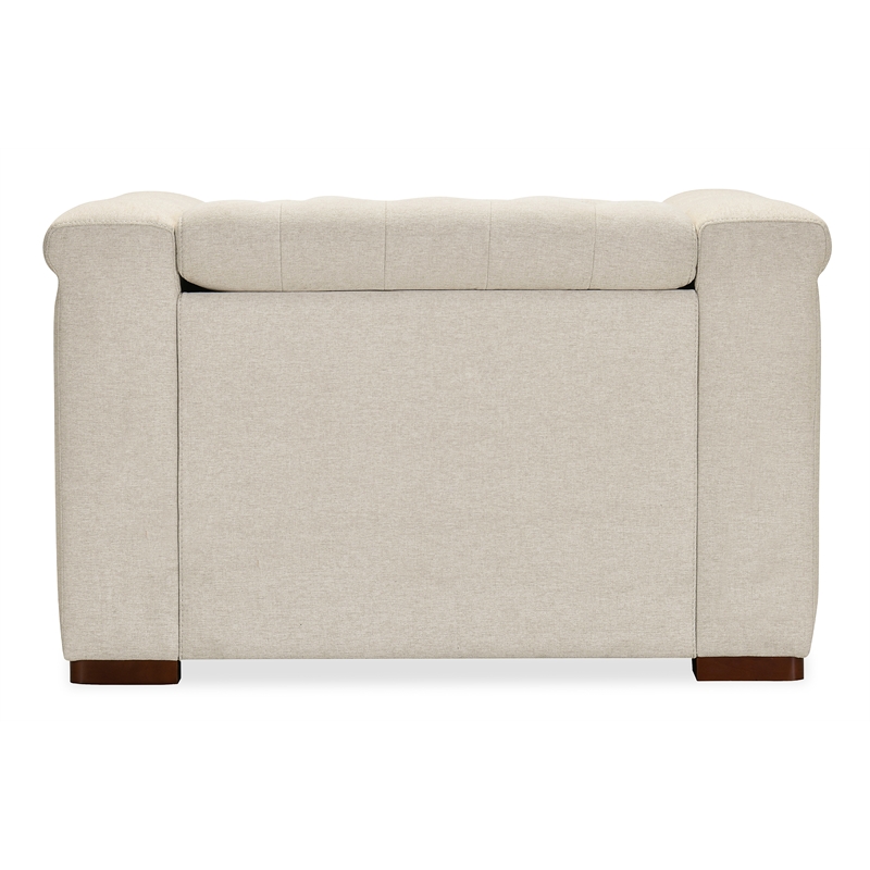 Bowery Hill Beige Fabric Power Recliner with Power Headrest