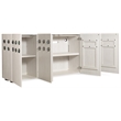 Bowery Hill Pilea Entertainment Credenza with Ceramic Hardware in Cream
