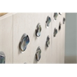 Bowery Hill Pilea Entertainment Credenza with Ceramic Hardware in Cream