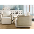 Bowery Hill Pilea Entertainment Credenza with Ceramic Hardware in Cream