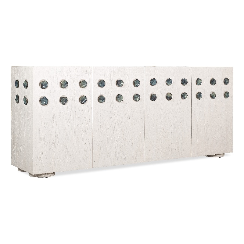 Bowery Hill Pilea Entertainment Credenza with Ceramic Hardware in Cream