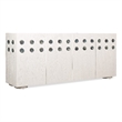 Bowery Hill Pilea Entertainment Credenza with Ceramic Hardware in Cream
