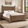 Bowery Hill Americana Queen Panel Bed in Distressed Brown Wood Finish