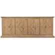Bowery Hill Diamond-Front Credenza with Wine Storage in Light Brown