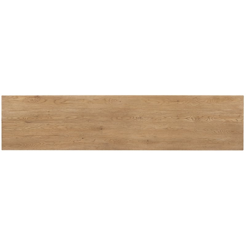 Bowery Hill Diamond-Front Credenza with Wine Storage in Light Brown