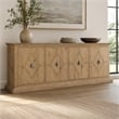 Bowery Hill Diamond-Front Credenza with Wine Storage in Light Brown