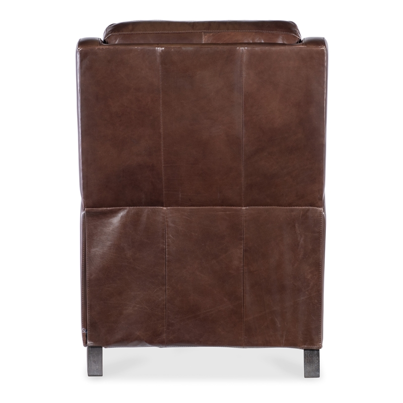 Bowery Hill Nelson Power Recliner with Power Headrest in Brown Leather