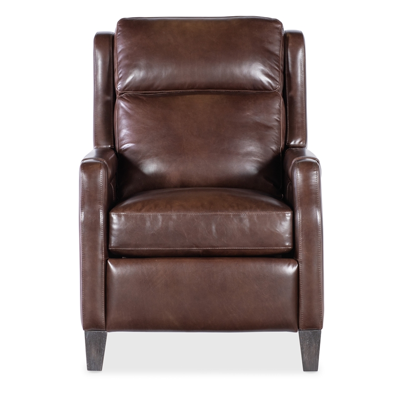 Bowery Hill Nelson Power Recliner with Power Headrest in Brown Leather