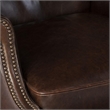 Bowery Hill Maya Brown Leather Wing Accent Chair with Nailhead Trim