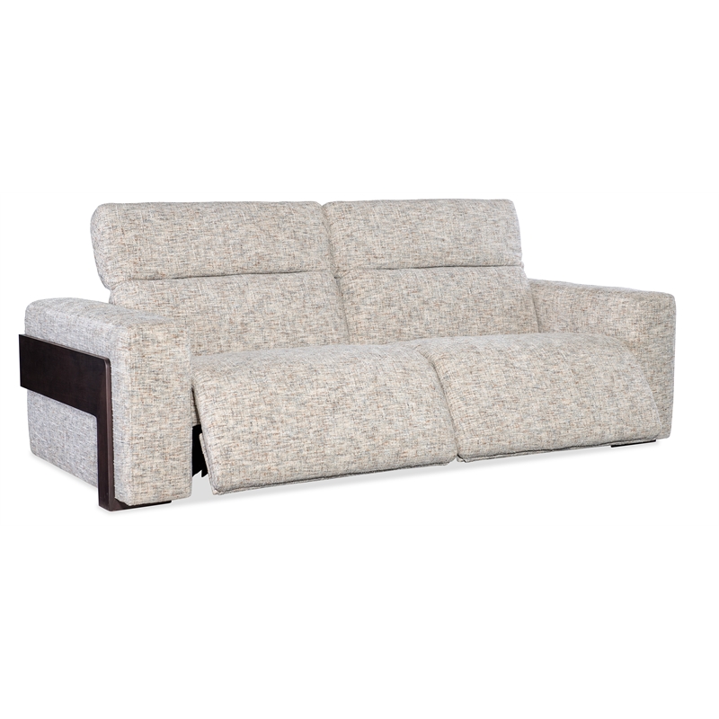 Bowery Hill Atlas Power Sofa with Cream Fabric and Recline